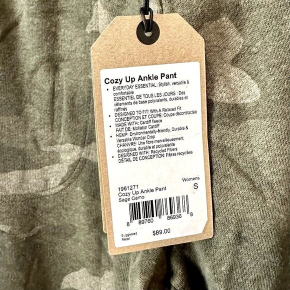 NWT Prana Cozy Up Ankle Jogger Sweatpant in Sage Camo - Size Small - Picture 3 of 14